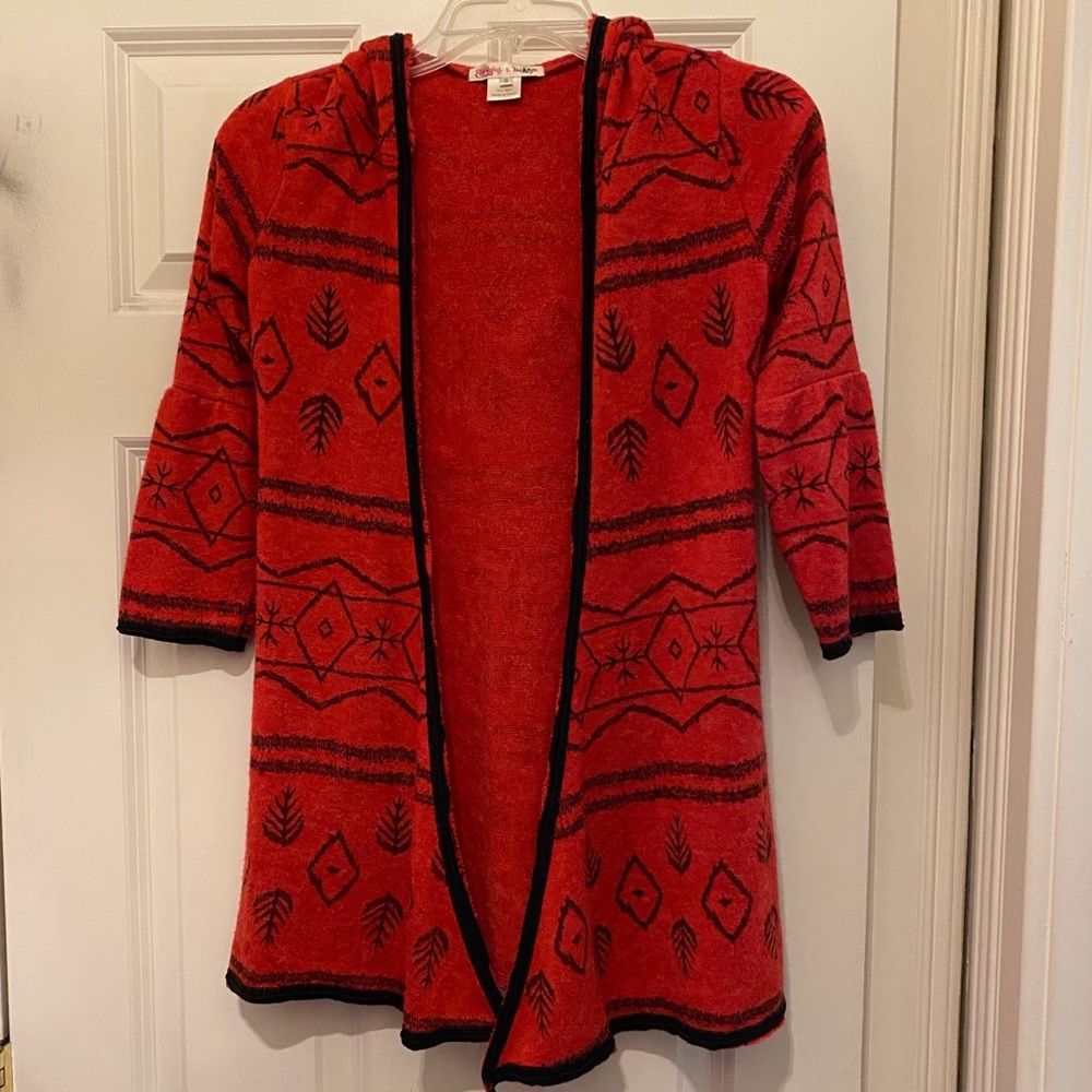 Ragdoll & Rockets Girls Small Red Hooded Sweater
